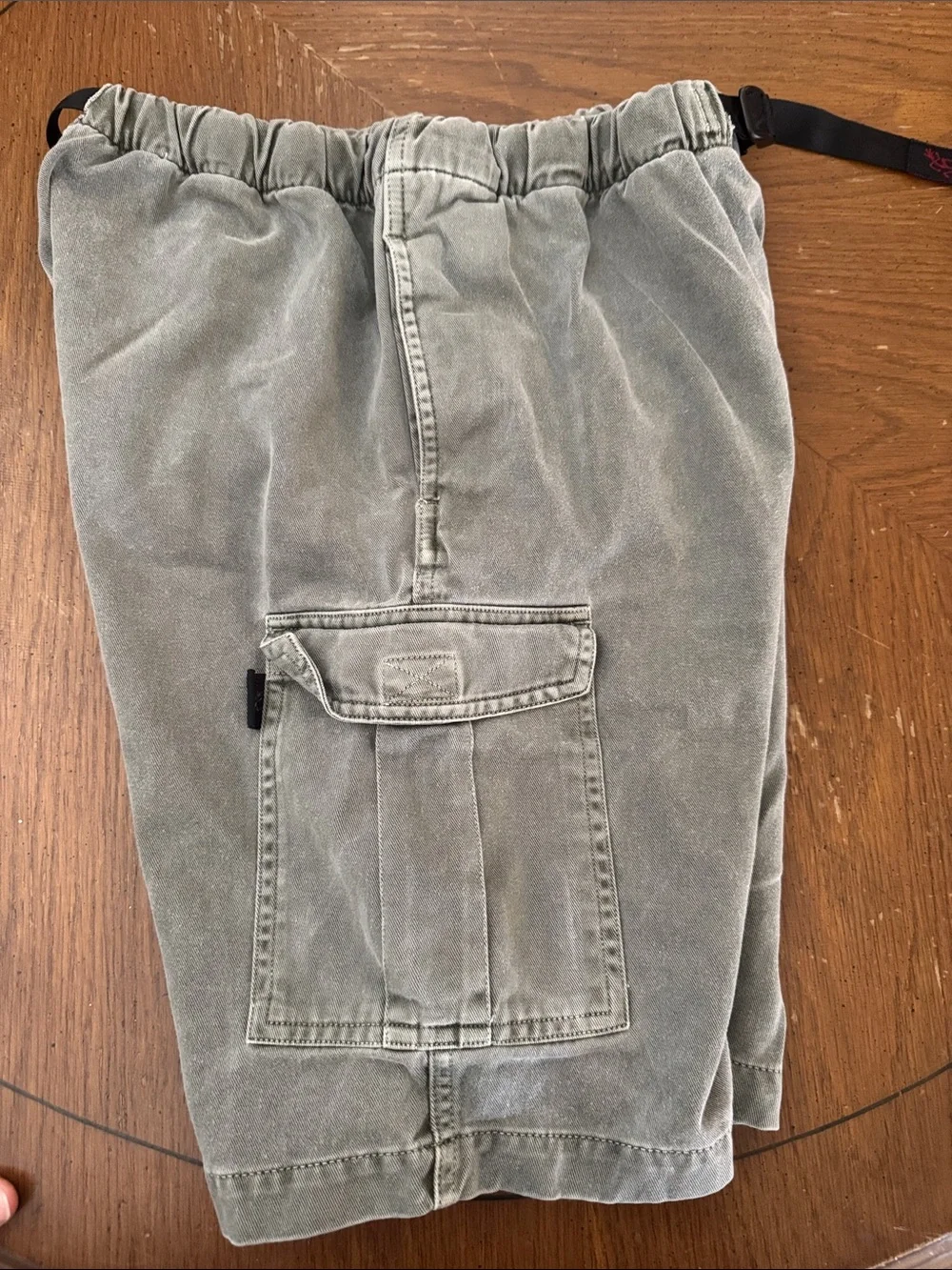 VTG Gramicci Belted Shorts Climbing Military Olive Green Hiking Unisex Large EUC